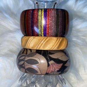 Resin and Wood Bracelets Multi Color - 3